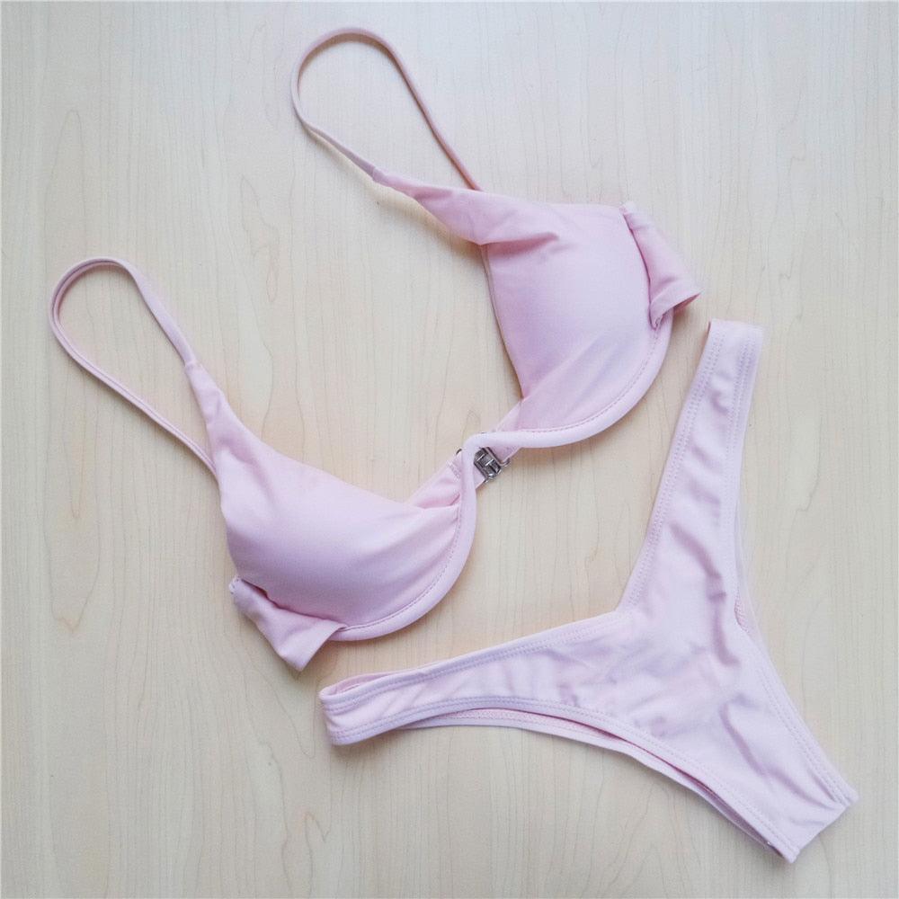 Maillot de bain femme avec armatures, maillot de bain deux pièces pour femme, bikini fil en V, ensemble de bain pour femme, micro bikini pour femme, maillot de bain deux pièces brillant métallique, maillot de bain push-up avec armatures, maillot de bain