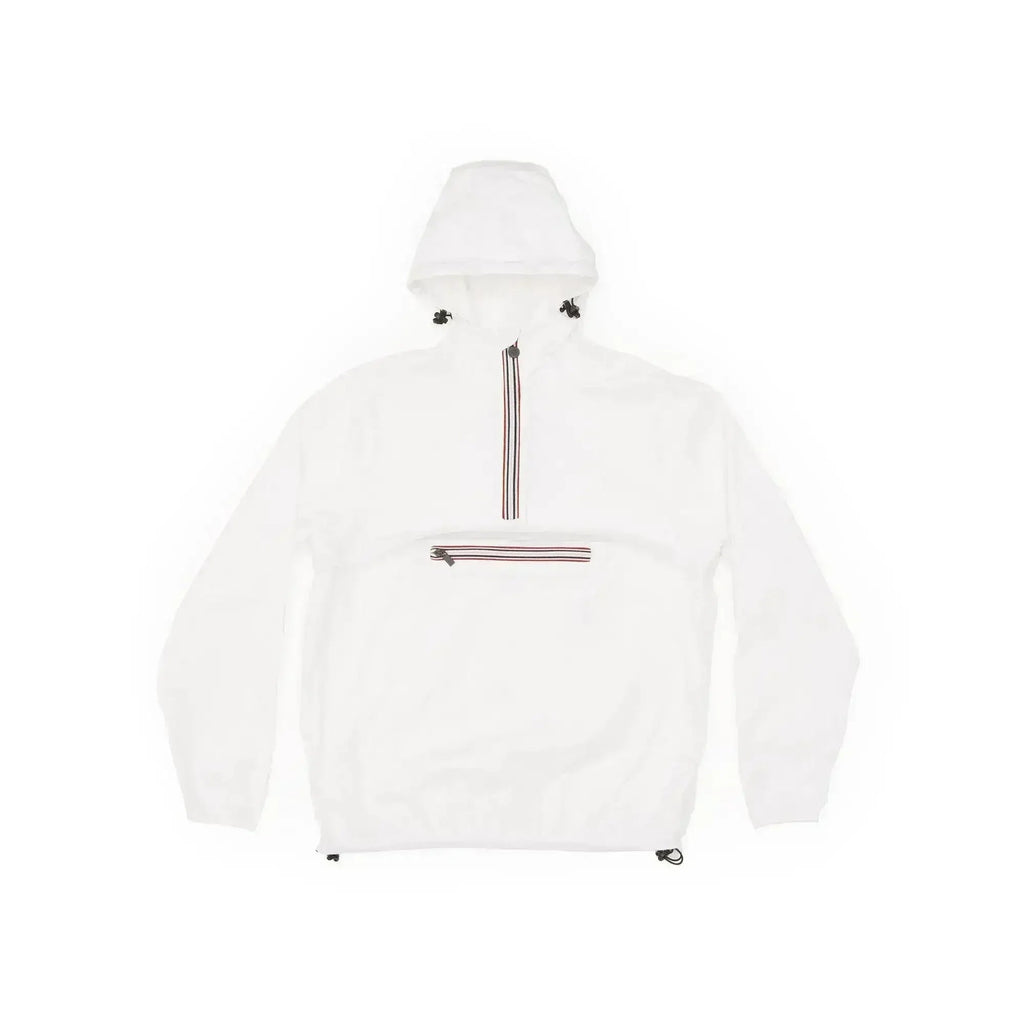 Imperméable coupe-vent blanc compressible avec fermeture éclair au quart