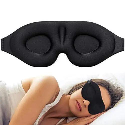 Masque de sommeil de nuit moulé concave avec œillet 3D profilé unique, housse de nuit améliorée avec sangle réglable, oreiller pour les yeux doux et confortable pour la sieste, les voyages, le travail de nuit