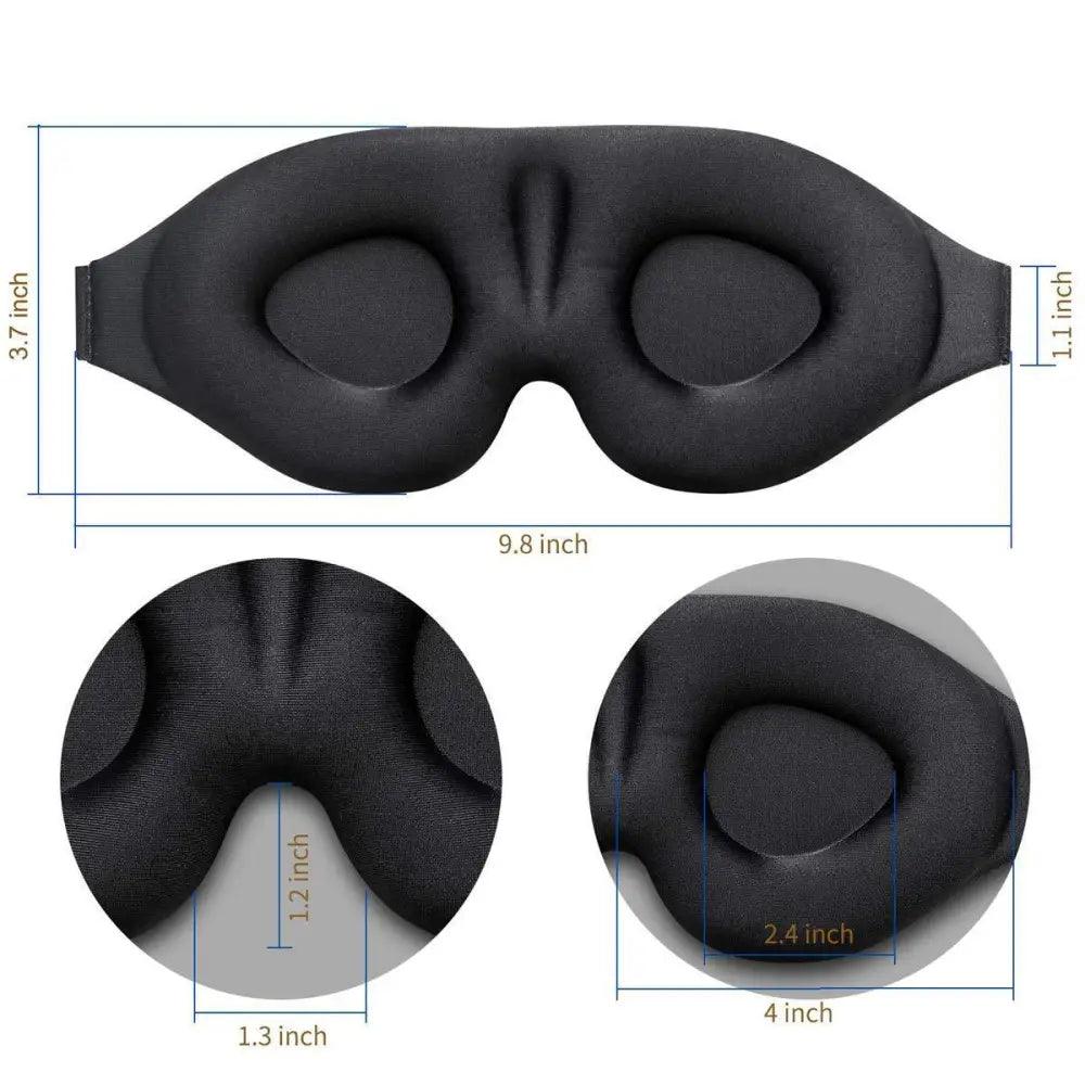Masque de sommeil de nuit moulé concave avec œillet 3D profilé unique, housse de nuit améliorée avec sangle réglable, oreiller pour les yeux doux et confortable pour la sieste, les voyages, le travail de nuit