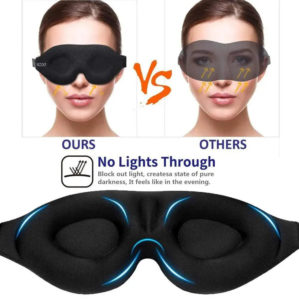 Masque de sommeil de nuit moulé concave avec œillet 3D profilé unique, housse de nuit améliorée avec sangle réglable, oreiller pour les yeux doux et confortable pour la sieste, les voyages, le travail de nuit