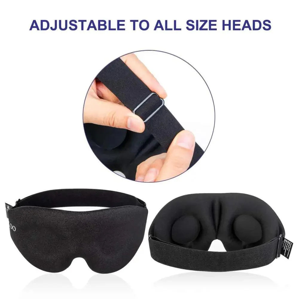 Masque de sommeil de nuit moulé concave avec œillet 3D profilé unique, housse de nuit améliorée avec sangle réglable, oreiller pour les yeux doux et confortable pour la sieste, les voyages, le travail de nuit
