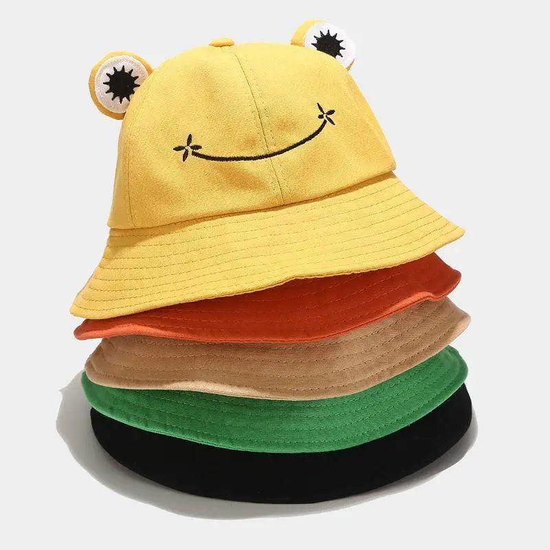 Chapeau Bob Grenouille au Design Unique pour Femme, Chapeau Panama Uni pour Femme Été Automne, Casquette de Pêche de Plage en Plein Air, Chapeau de Soleil Anti-UV pour Femme
