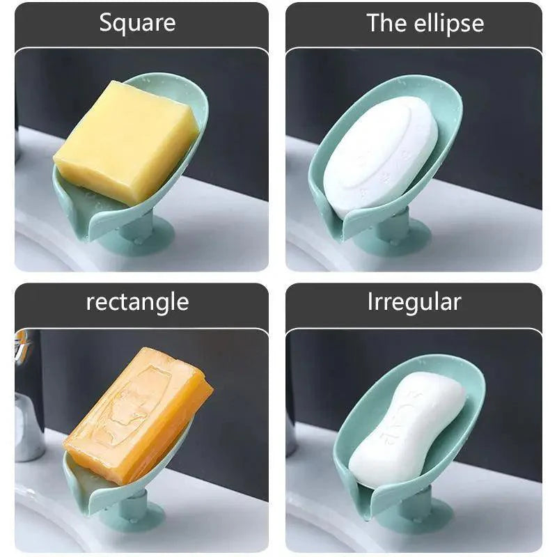 Boîte à savon unique en forme de feuille, porte-savon égouttoir, accessoires de salle de bain, boîte à savon de lessive, fournitures de salle de bain, gadgets.