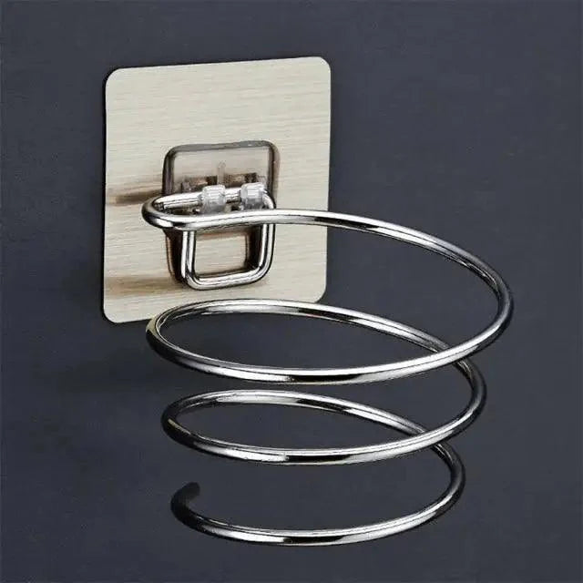 Support de sèche-cheveux au design unique, organisateur de souffleur, fixation murale adhésive, sans perçage, en acier inoxydable, pour salle de bain et chambre