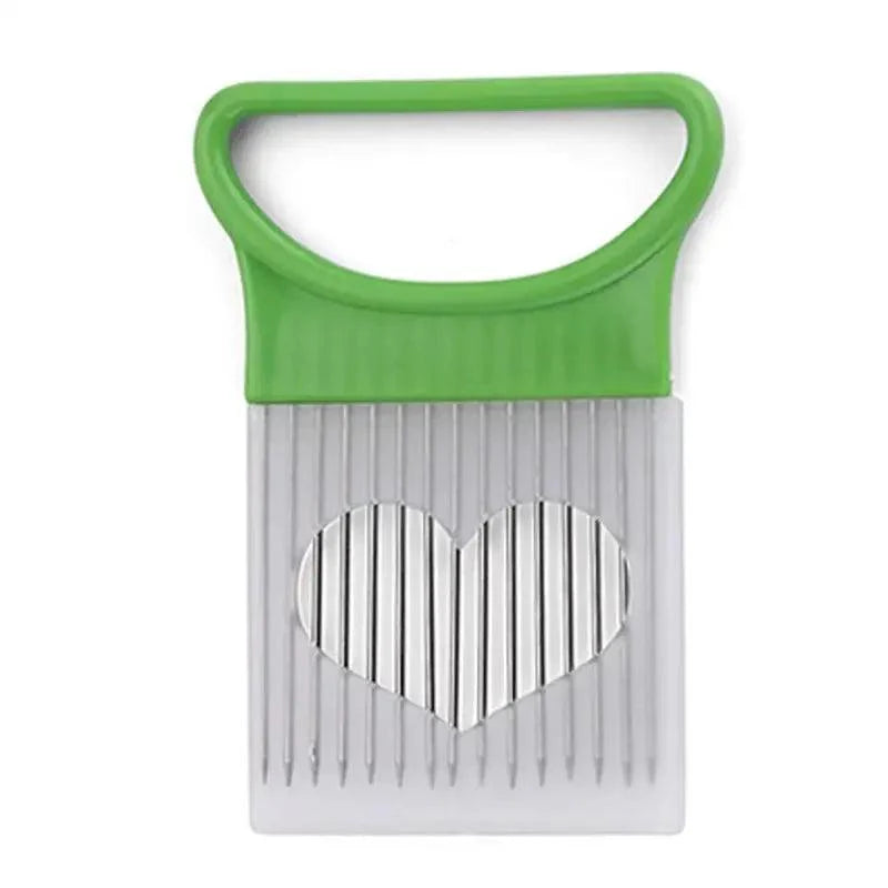 Style unique 1PC Aiguille à oignon en acier inoxydable Support à oignon Manuel Coupe-fruits et légumes simple Trancheuse à pommes de terre Outil de cuisine Accessoires de bar
