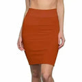 Jupe crayon pour femme – Mini rouille extensible