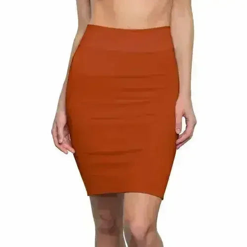 Jupe crayon pour femme – Mini rouille extensible