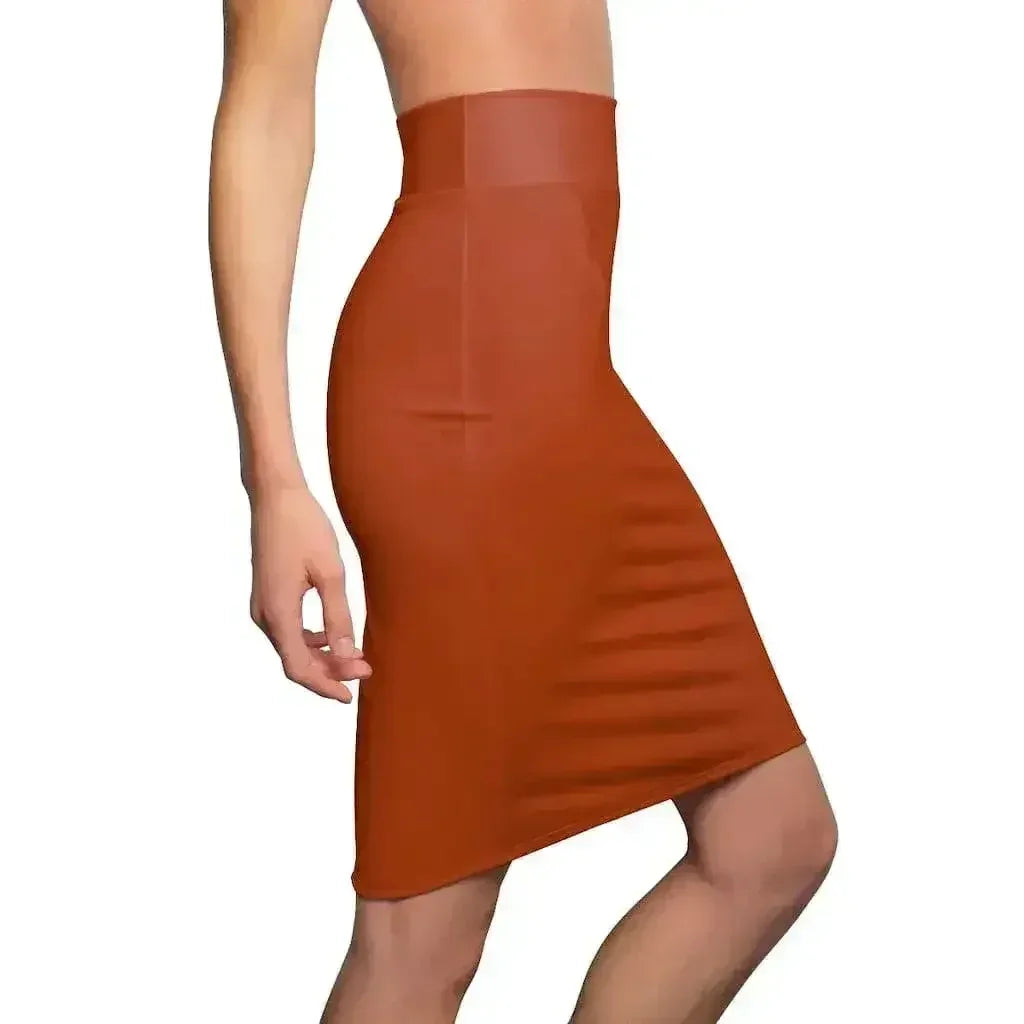 Jupe crayon pour femme – Mini rouille extensible
