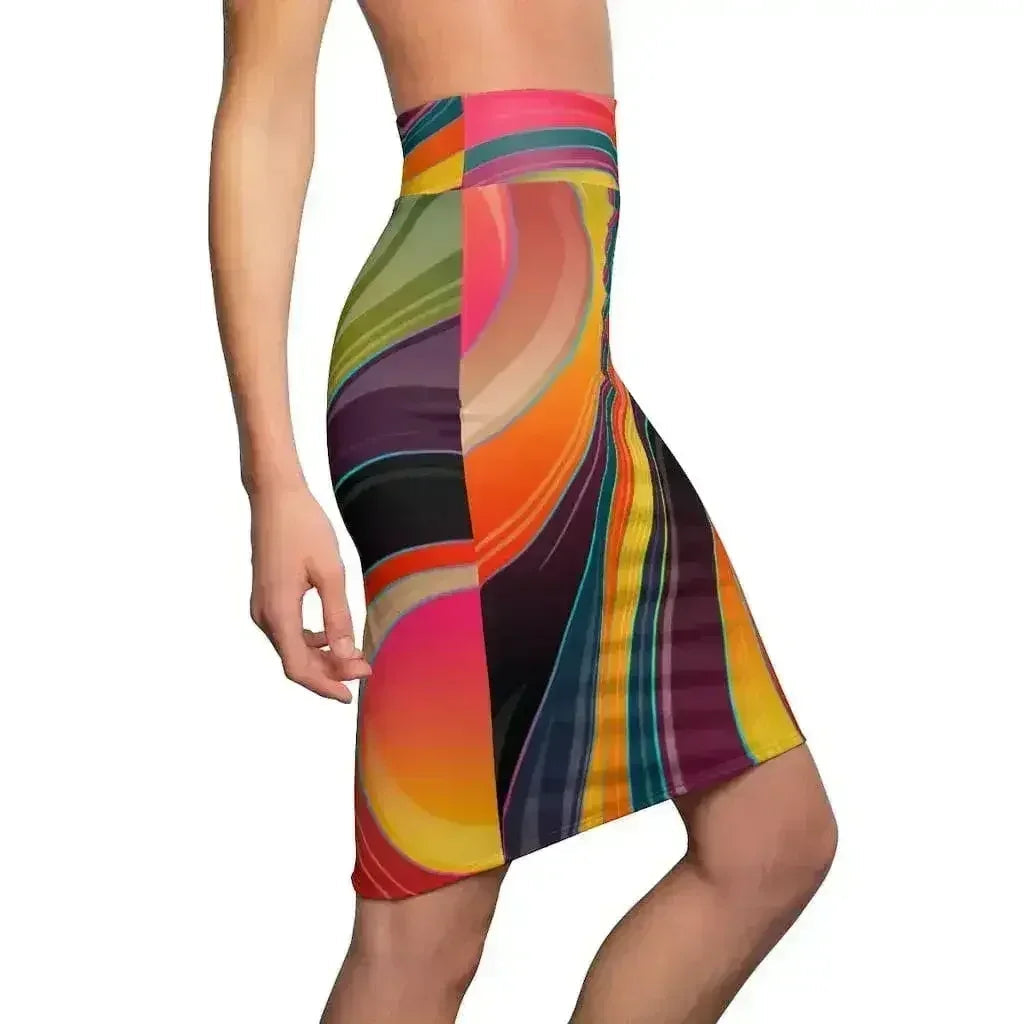 Jupe pour femme - Jupe multicolore à motifs abstraits en spirale
