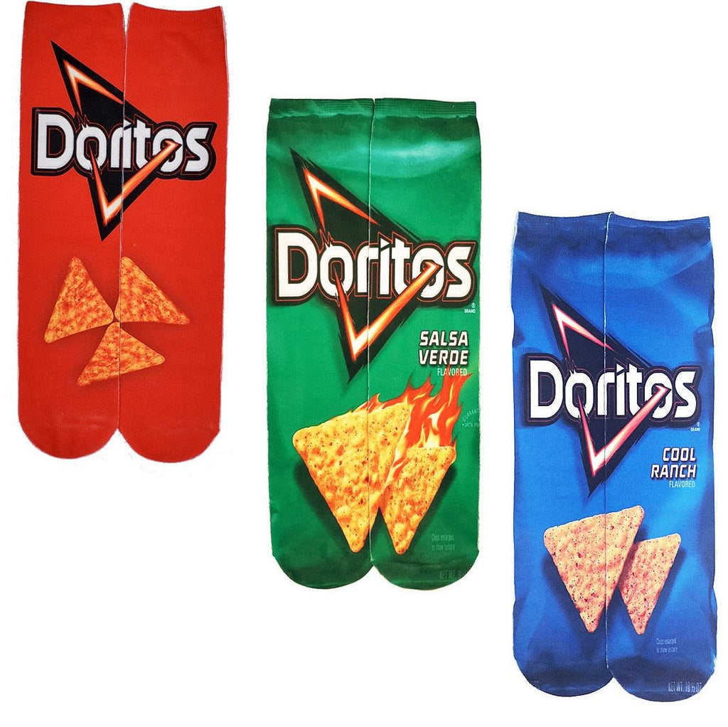 Chaussettes rigolotes unisexes 3D imprimé art fantaisie en coton pour amoureux avec peinture et snacks, chaussettes longues Kawaii mignonnes et cool, cadeaux pour hommes et femmes