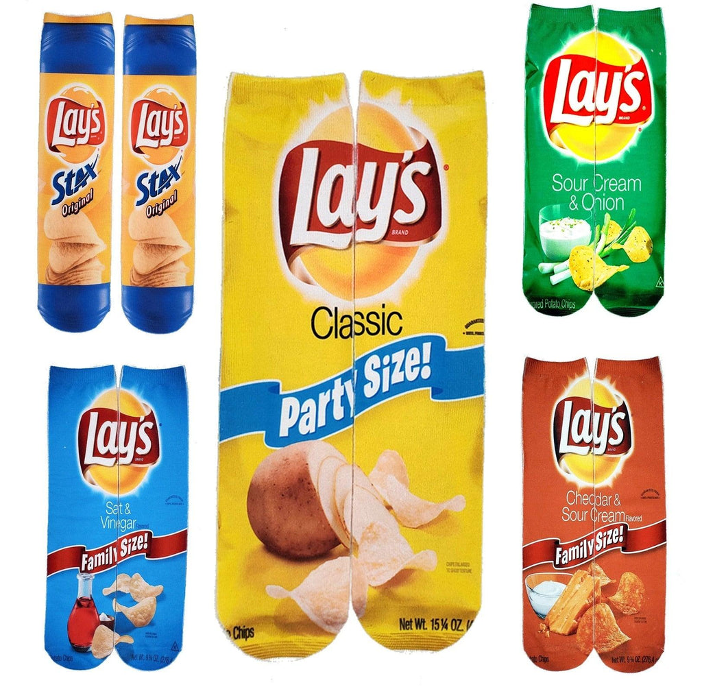 Chaussettes rigolotes unisexes 3D imprimé art fantaisie en coton pour amoureux avec peinture et snacks, chaussettes longues Kawaii mignonnes et cool, cadeaux pour hommes et femmes