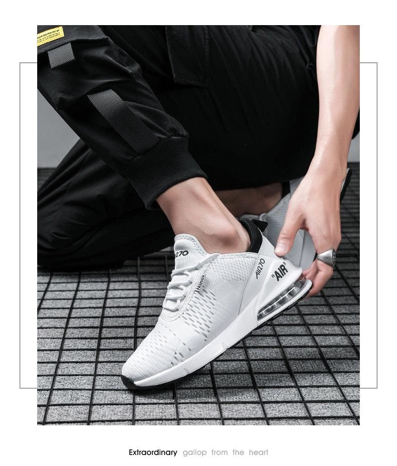 Chaussures de course unisexe à coussin d'air Baskets pour hommes Chaussures de sport légères et respirantes Entraînement Jogging Soutien de la voûte plantaire Chaussures de tennis Baskets à coussin d'air respirantes pour l'entraînement en salle de sport