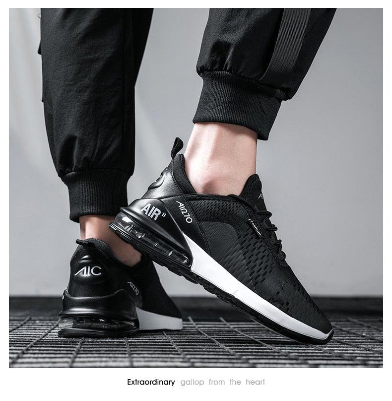 Chaussures de course unisexe à coussin d'air Baskets pour hommes Chaussures de sport légères et respirantes Entraînement Jogging Soutien de la voûte plantaire Chaussures de tennis Baskets à coussin d'air respirantes pour l'entraînement en salle de sport