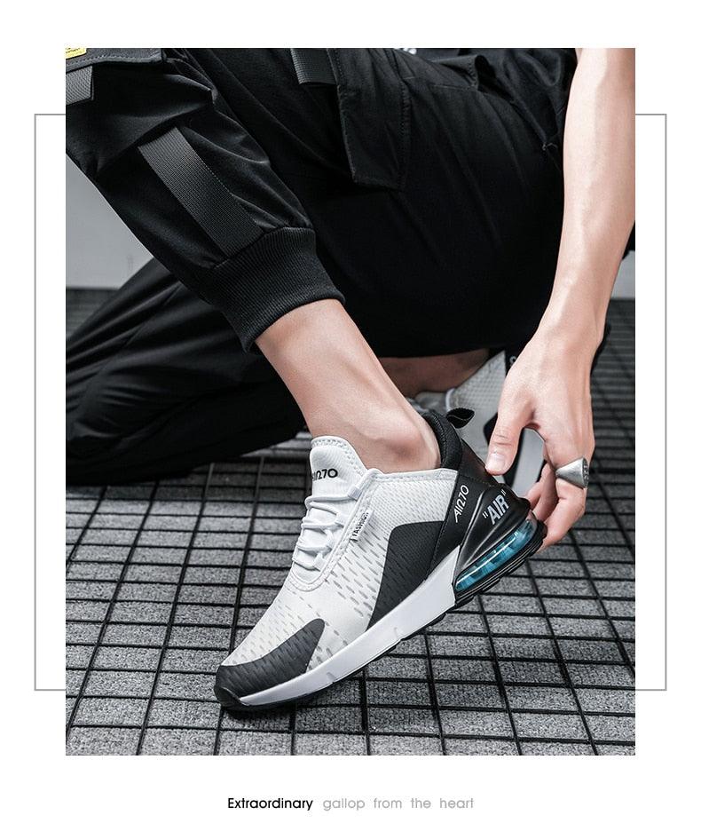 Chaussures de course unisexe à coussin d'air Baskets pour hommes Chaussures de sport légères et respirantes Entraînement Jogging Soutien de la voûte plantaire Chaussures de tennis Baskets à coussin d'air respirantes pour l'entraînement en salle de sport