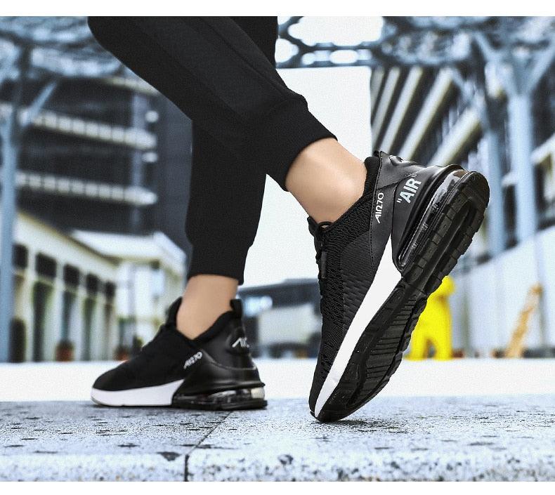 Chaussures de course unisexe à coussin d'air Baskets pour hommes Chaussures de sport légères et respirantes Entraînement Jogging Soutien de la voûte plantaire Chaussures de tennis Baskets à coussin d'air respirantes pour l'entraînement en salle de sport