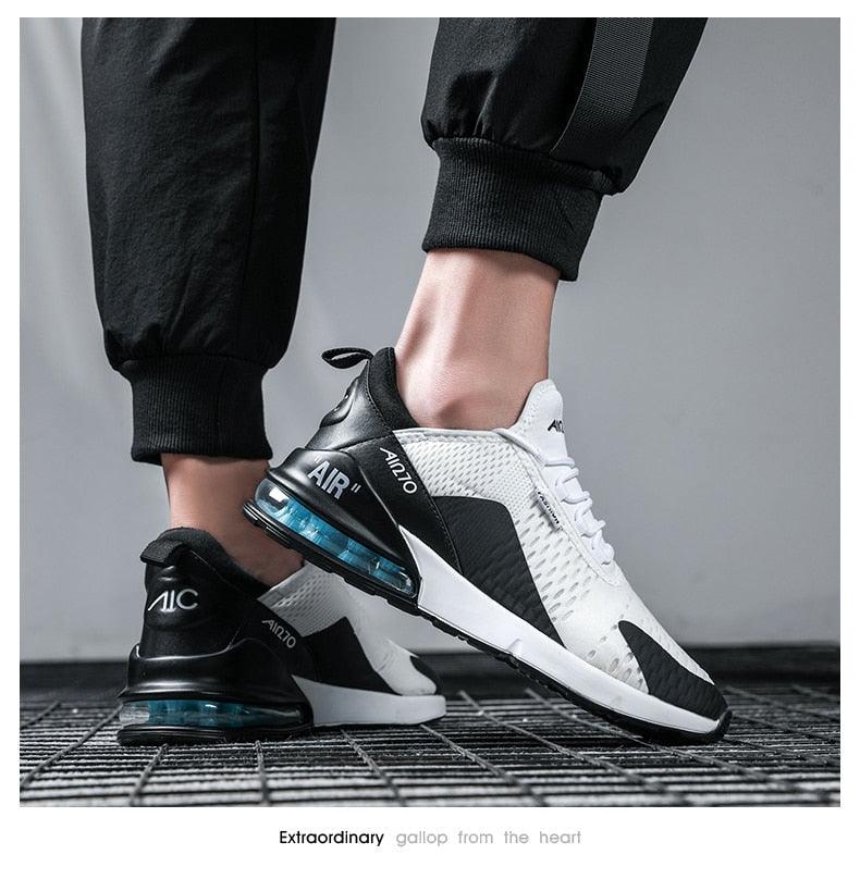 Chaussures de course unisexe à coussin d'air Baskets pour hommes Chaussures de sport légères et respirantes Entraînement Jogging Soutien de la voûte plantaire Chaussures de tennis Baskets à coussin d'air respirantes pour l'entraînement en salle de sport