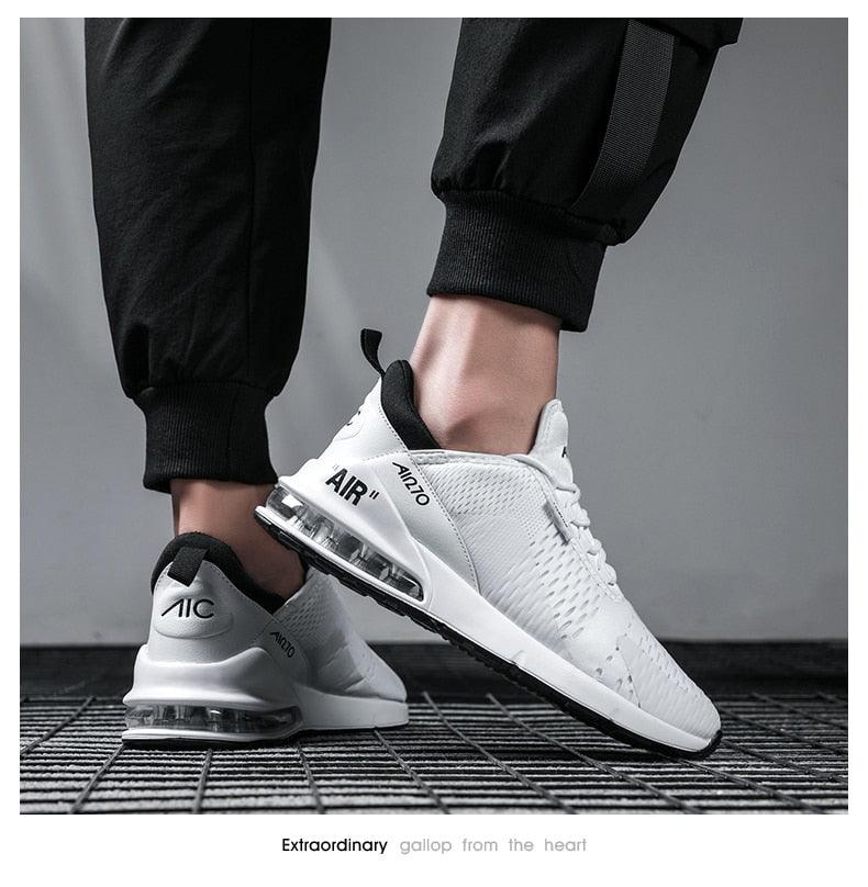 Chaussures de course unisexe à coussin d'air Baskets pour hommes Chaussures de sport légères et respirantes Entraînement Jogging Soutien de la voûte plantaire Chaussures de tennis Baskets à coussin d'air respirantes pour l'entraînement en salle de sport