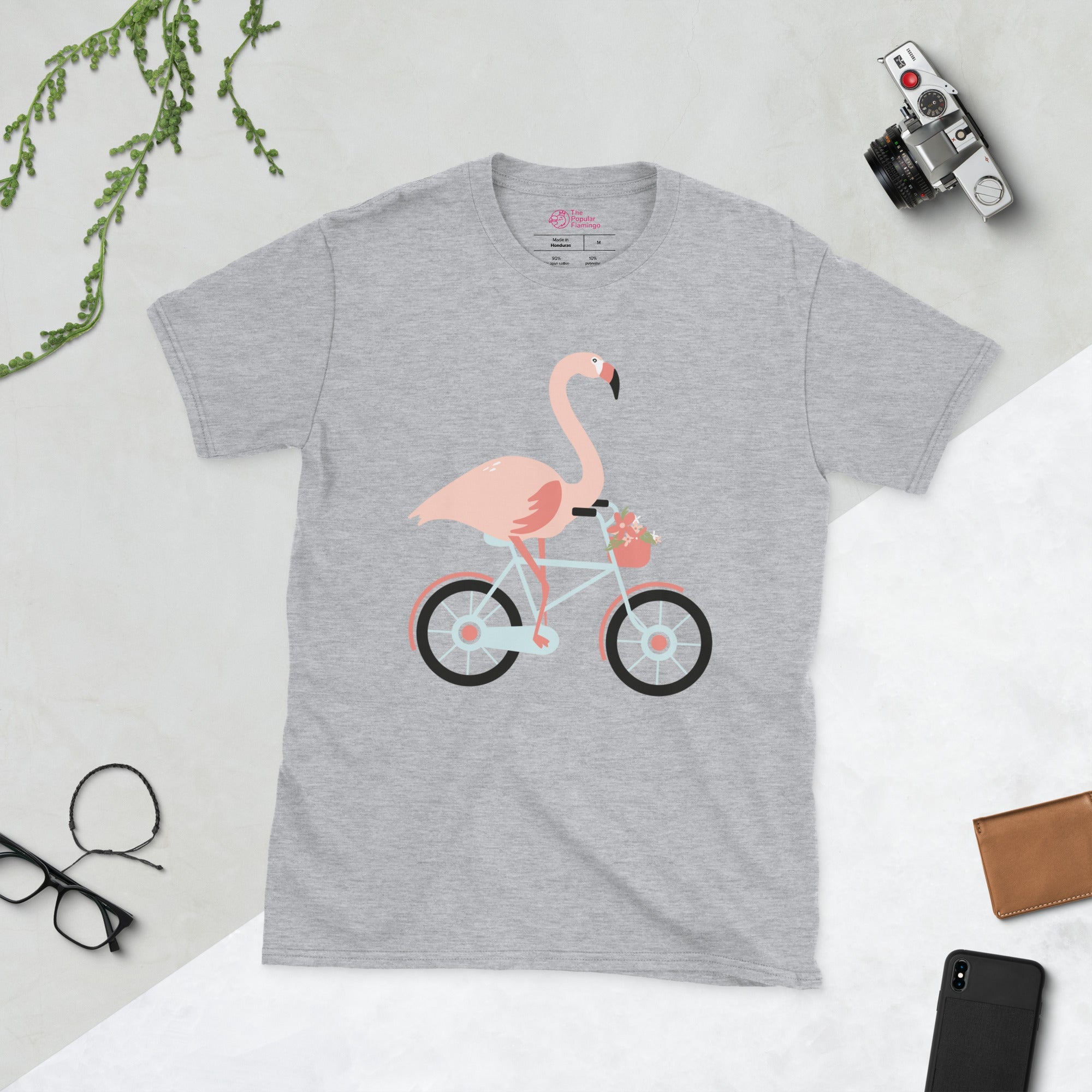 T-Shirt Vélo Flamant Rose