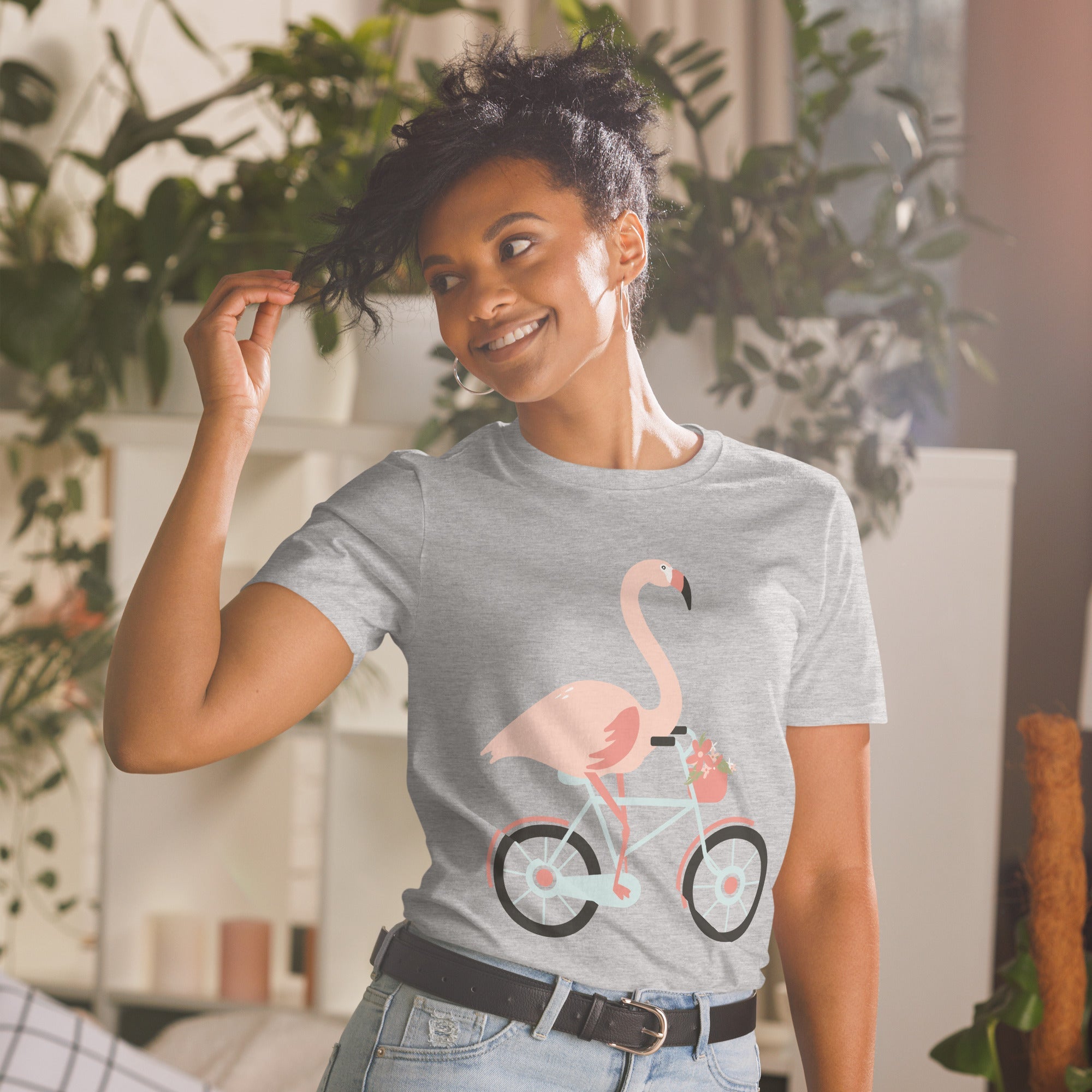 T-Shirt Vélo Flamant Rose
