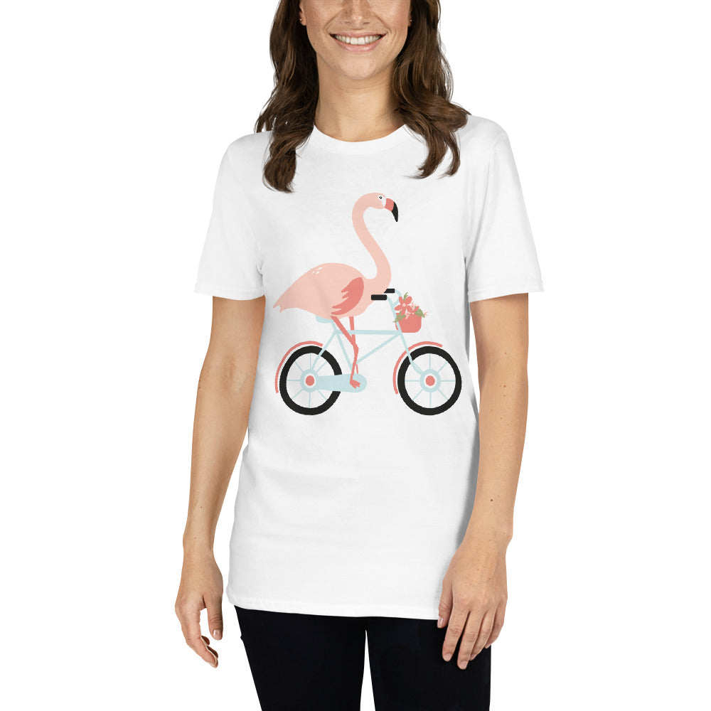 T-Shirt Vélo Flamant Rose
