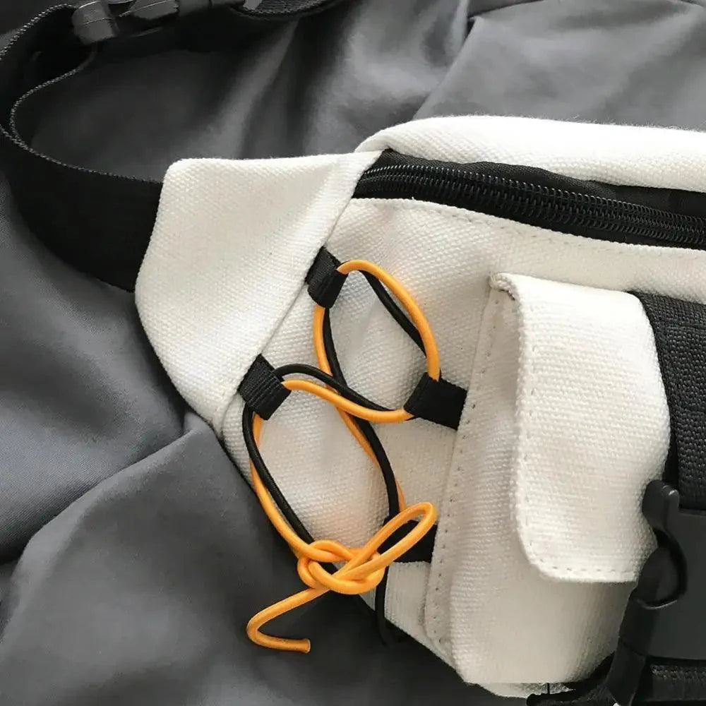 Sac banane noir unisexe décontracté élégant à fermeture éclair, sac de voyage confortable à bandoulière, sacs de grande capacité