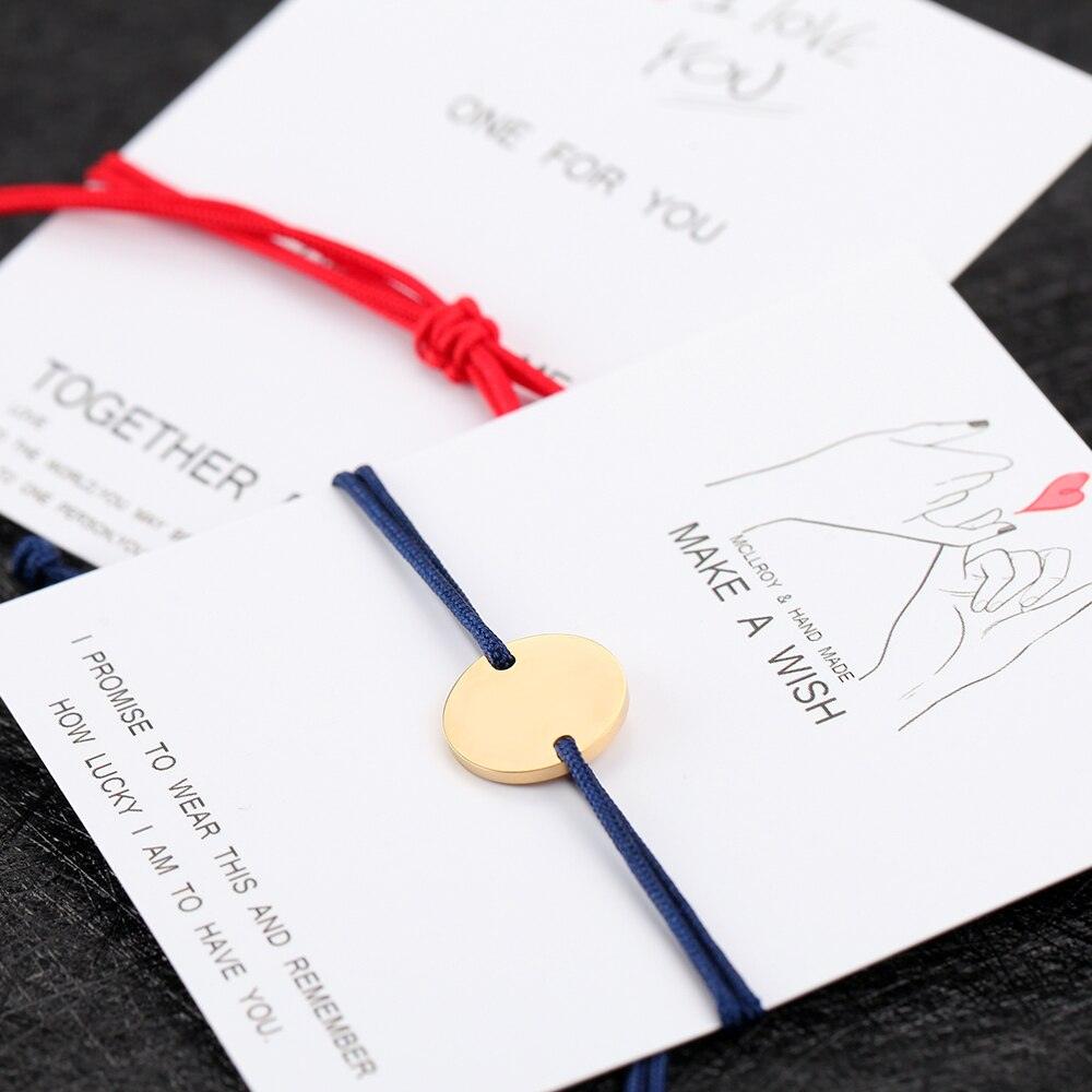 Bracelet unisexe élégant Lettre rectangulaire en acier inoxydable Bracelet en corde rouge pour hommes femmes Bracelet en corde fait à la main Bracelet d'amitié cool en ficelle Conception réglable pour femmes