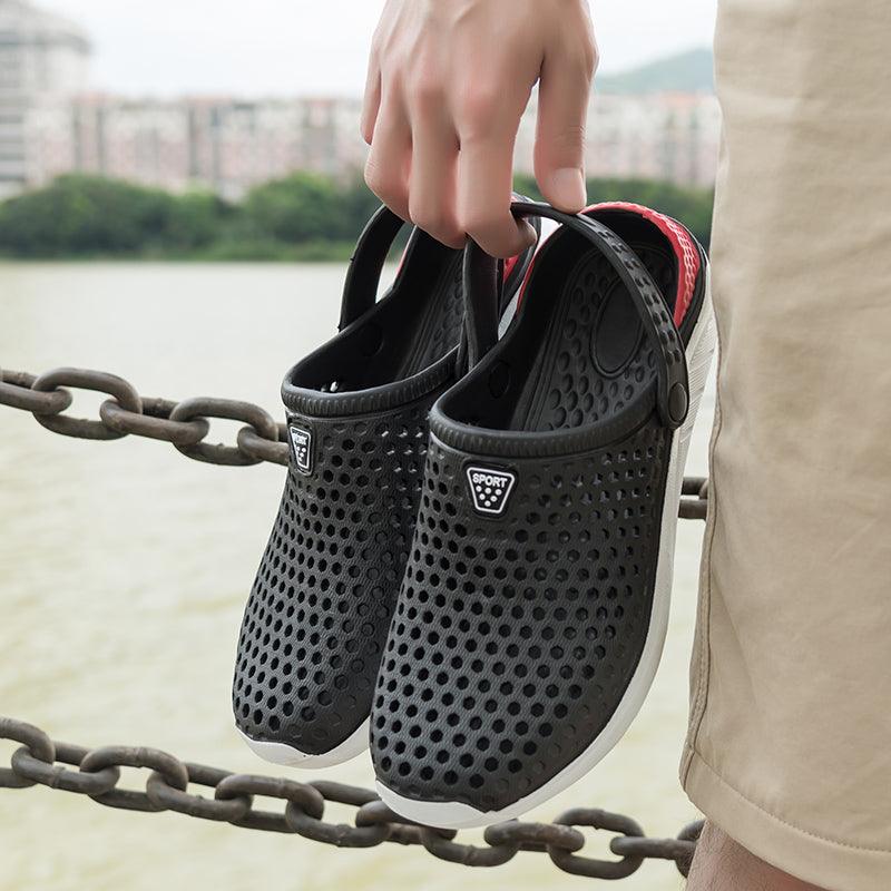 Sandales de plage unisexe à semelle épaisse, pantoufles imperméables antidérapantes, tongs d'été respirantes en maille, chaussures de plage antidérapantes, sandales à séchage rapide