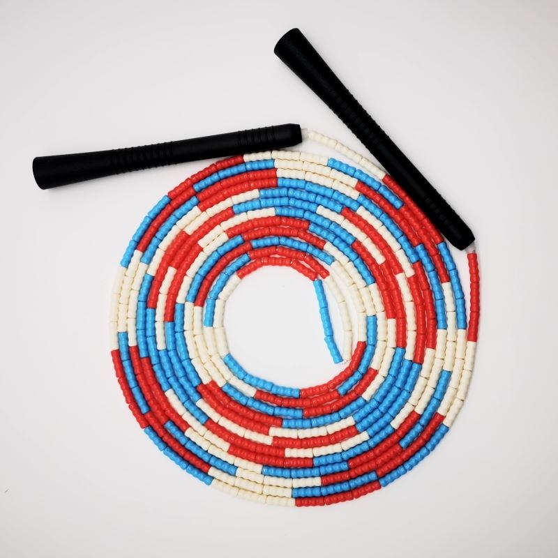 Corde à sauter perlée en PVC pour enfants, unisexe, pour groupe, équipe, saut en longueur, ultra-légère et longueur ajustable, design portable, prise en main sûre et antidérapante, corde d'entraînement 10m 7m 5m