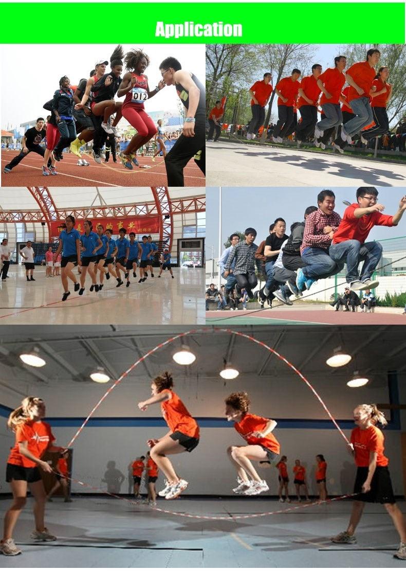 Corde à sauter perlée en PVC pour enfants, unisexe, pour groupe, équipe, saut en longueur, ultra-légère et longueur ajustable, design portable, prise en main sûre et antidérapante, corde d'entraînement 10m 7m 5m