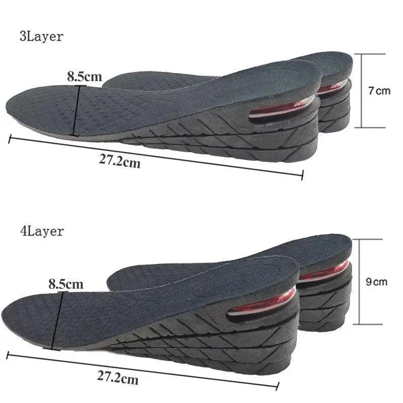 Coussin gonflable unisexe pour talon de chaussure, ajustable en hauteur (3-9cm), pour vous grandir et soutenir vos pieds.