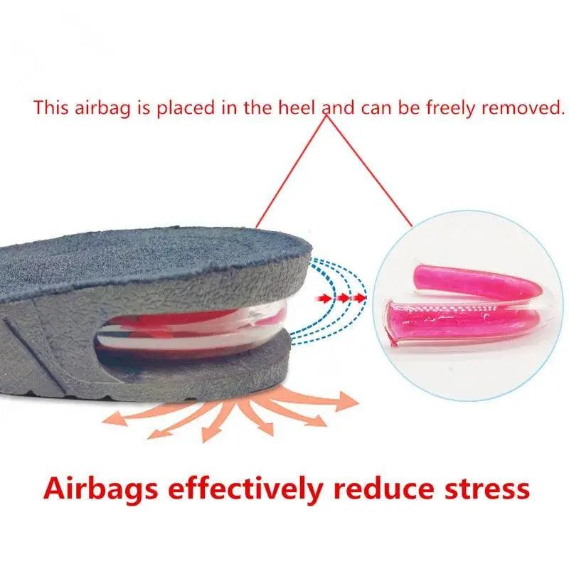 Coussin gonflable unisexe pour talon de chaussure, ajustable en hauteur (3-9cm), pour vous grandir et soutenir vos pieds.