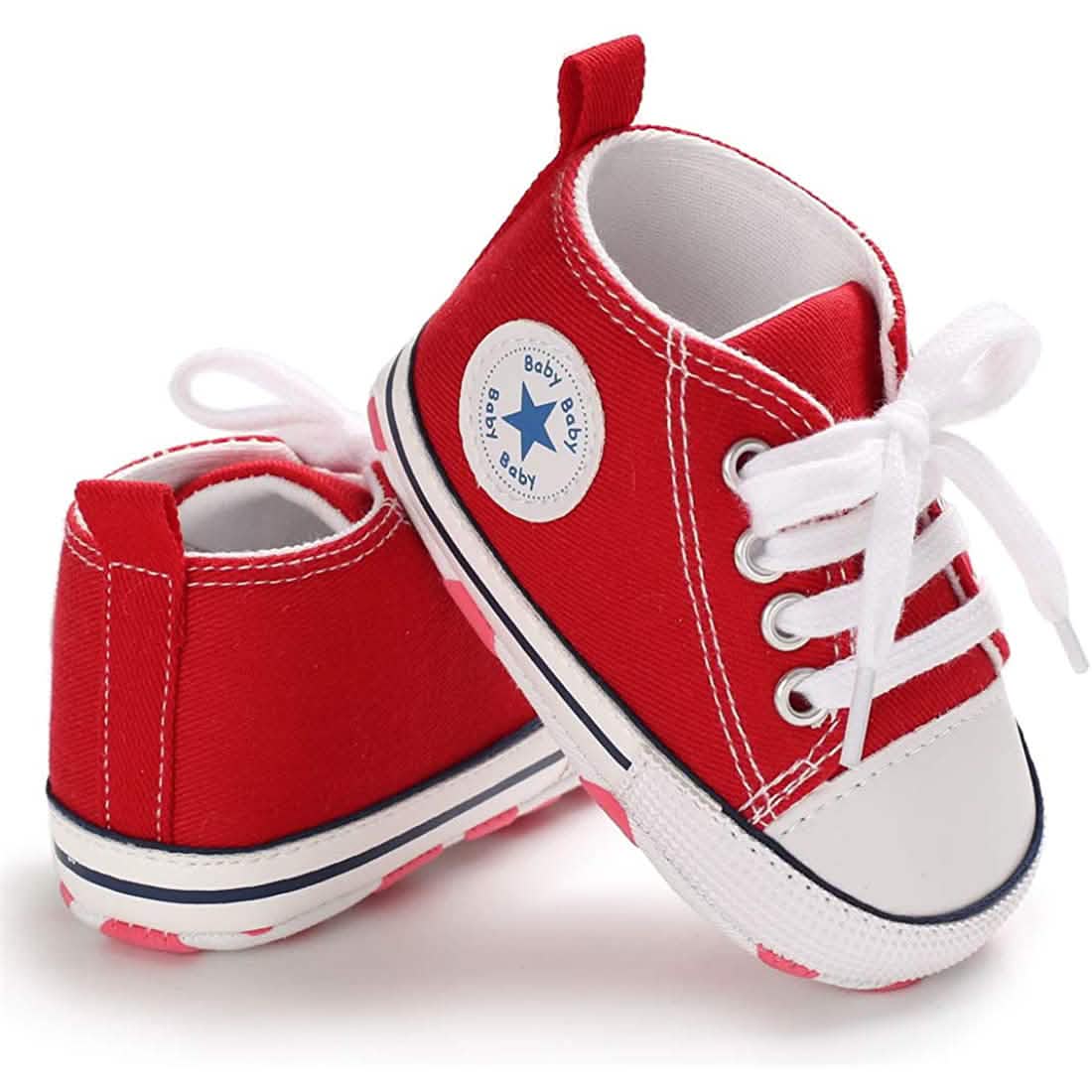 Chaussures montantes unisexe en jean pour nouveau-né, semelle souple antidérapante
