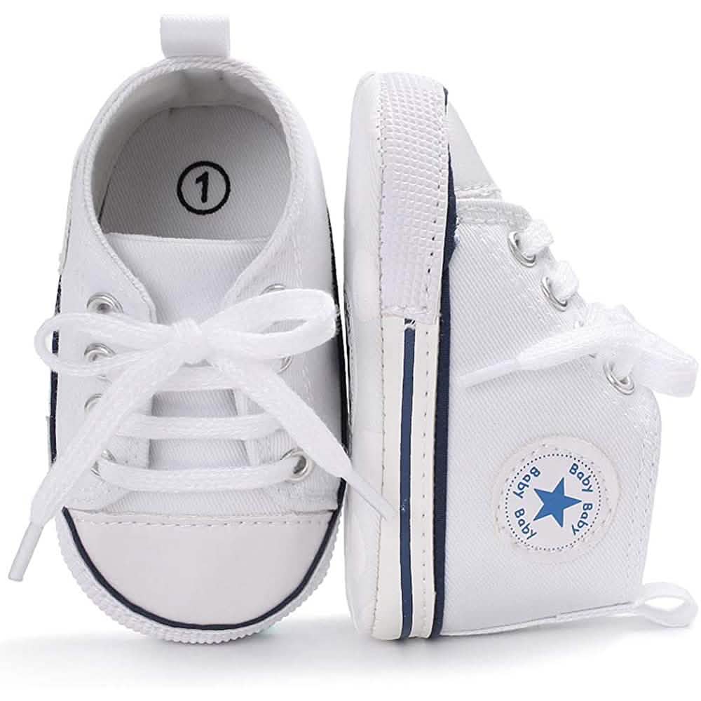 Chaussures montantes unisexe en jean pour nouveau-né, semelle souple antidérapante