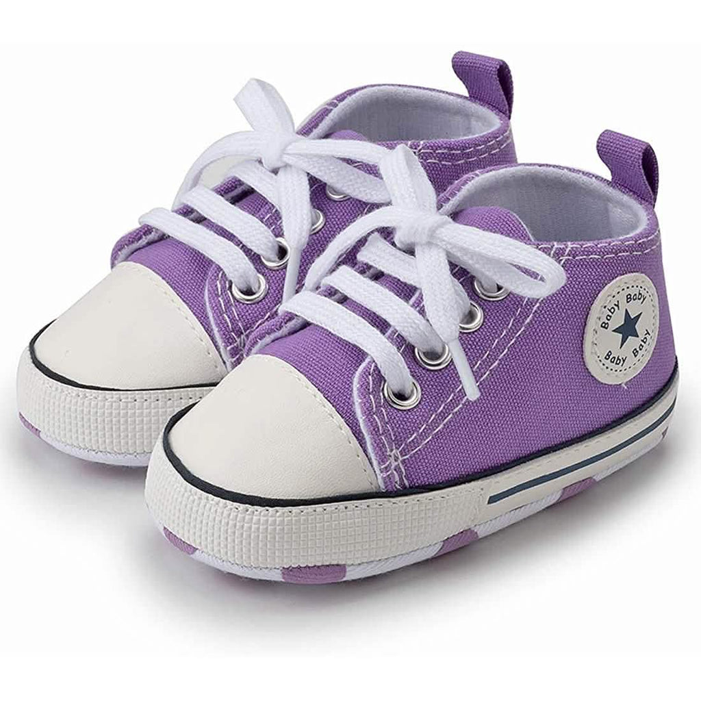 Chaussures montantes unisexe en jean pour nouveau-né, semelle souple antidérapante