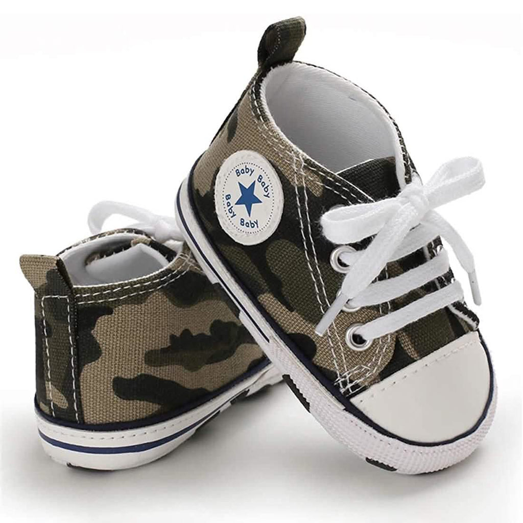 Chaussures montantes unisexe en jean pour nouveau-né, semelle souple antidérapante