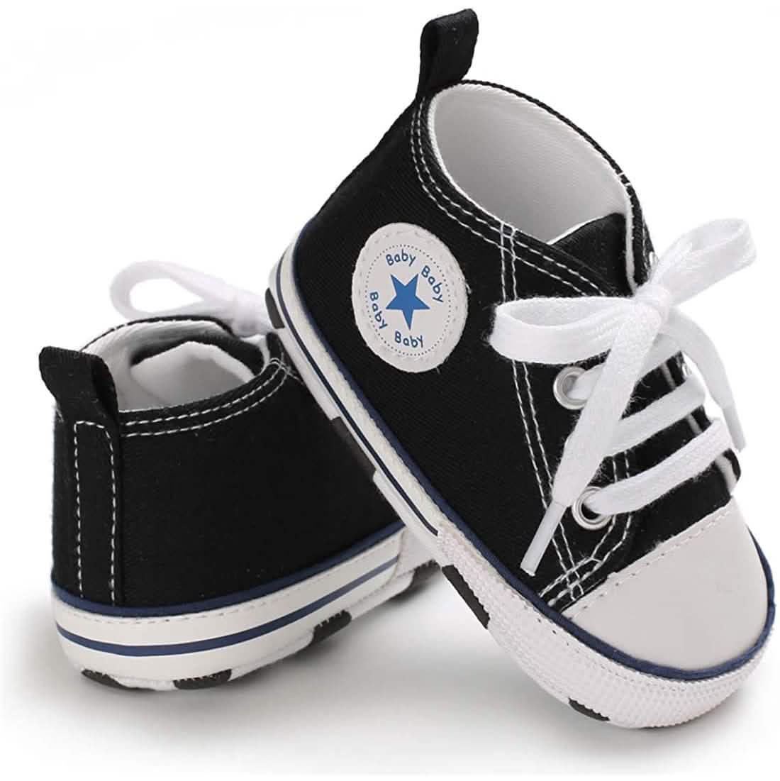 Chaussures montantes unisexe en jean pour nouveau-né, semelle souple antidérapante