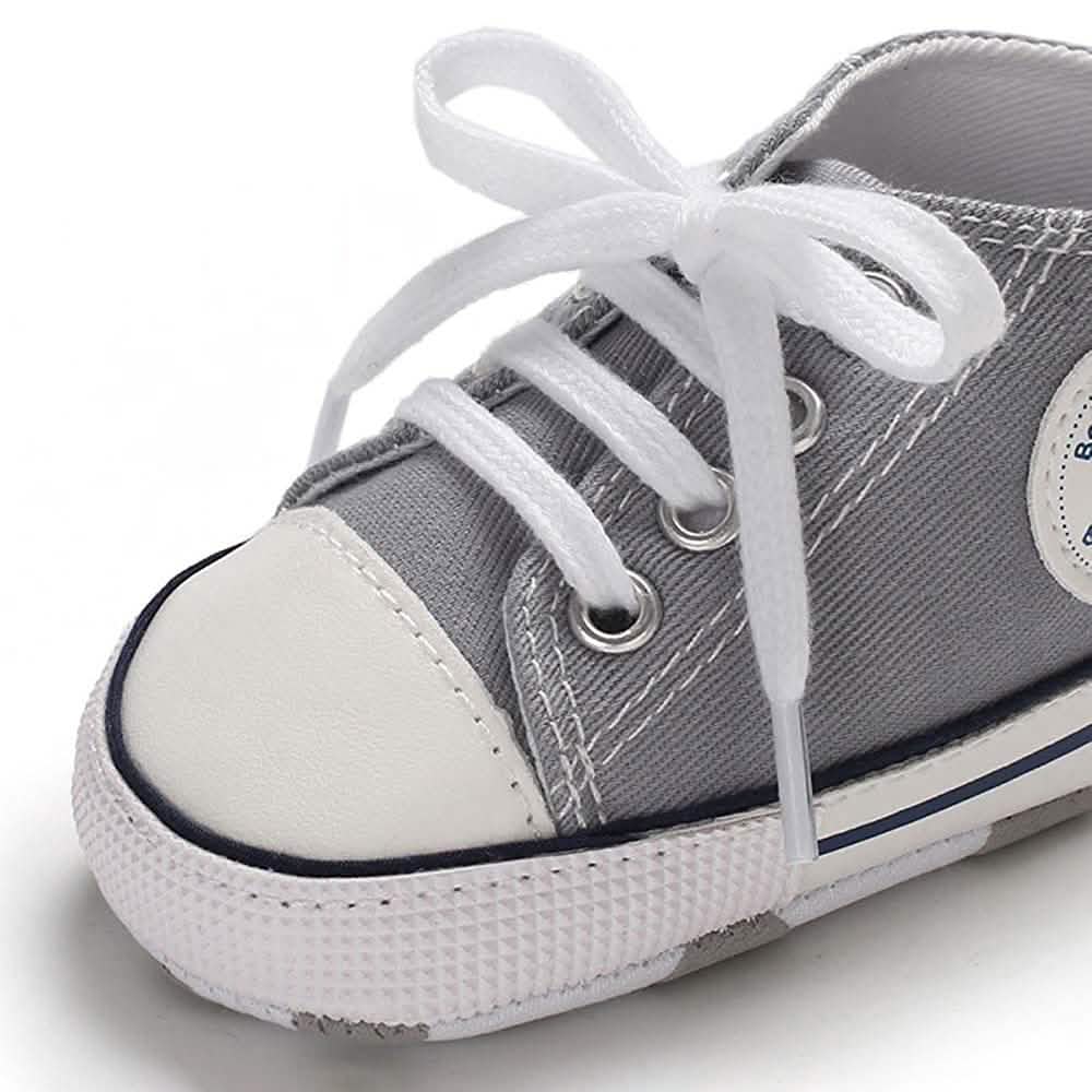 Chaussures montantes unisexe en jean pour nouveau-né, semelle souple antidérapante