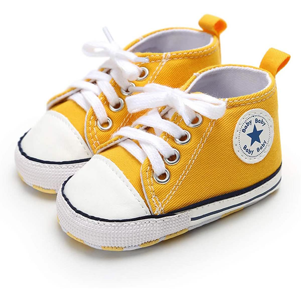 Chaussures montantes unisexe en jean pour nouveau-né, semelle souple antidérapante