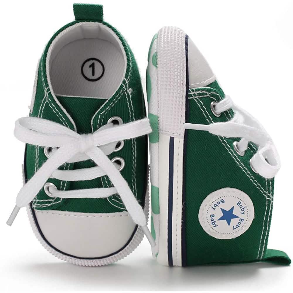 Chaussures montantes unisexe en jean pour nouveau-né, semelle souple antidérapante