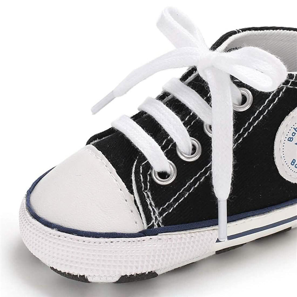 Chaussures montantes unisexe en jean pour nouveau-né, semelle souple antidérapante