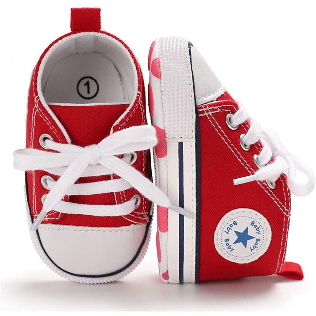 Chaussures montantes unisexe en jean pour nouveau-né, semelle souple antidérapante
