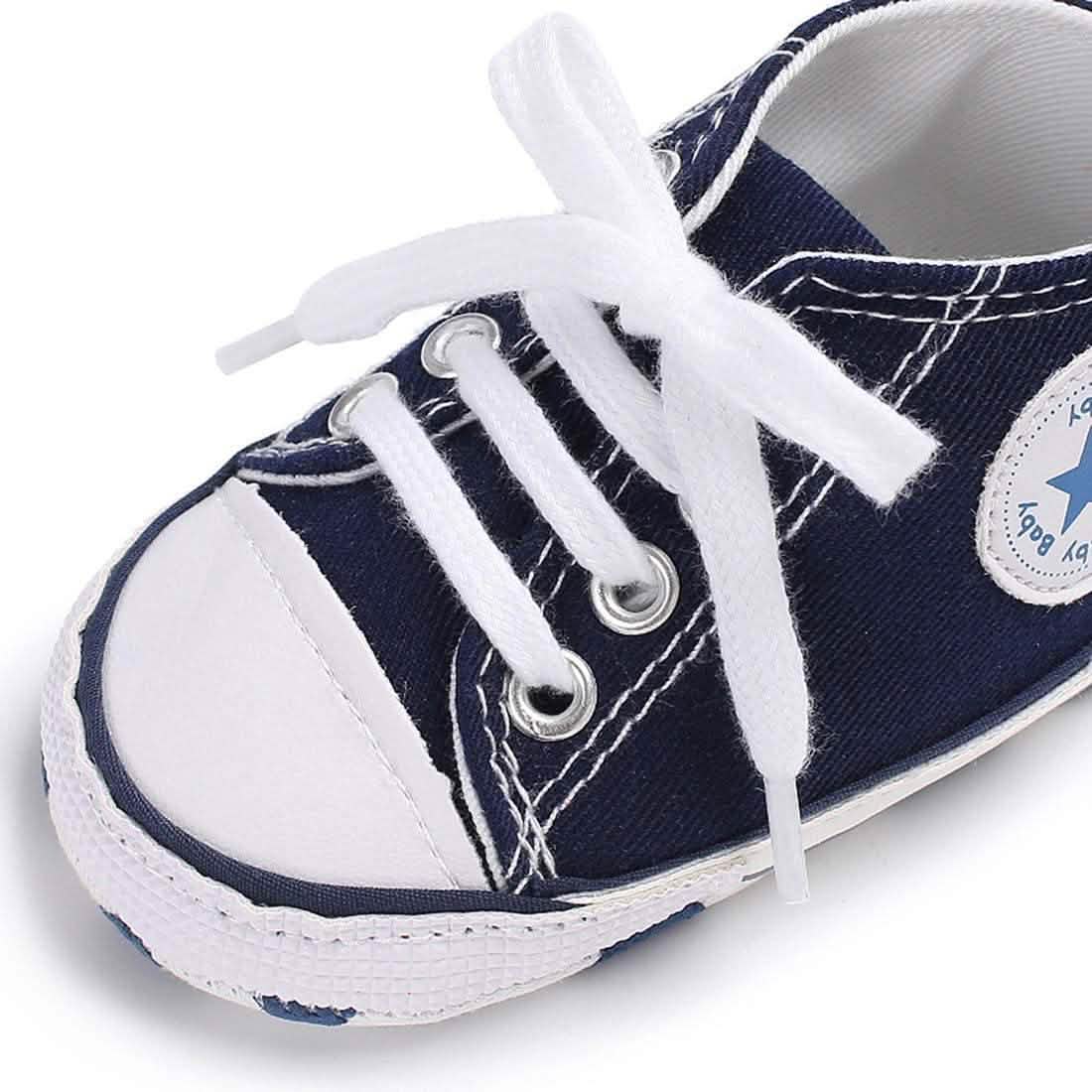 Chaussures montantes unisexe en jean pour nouveau-né, semelle souple antidérapante