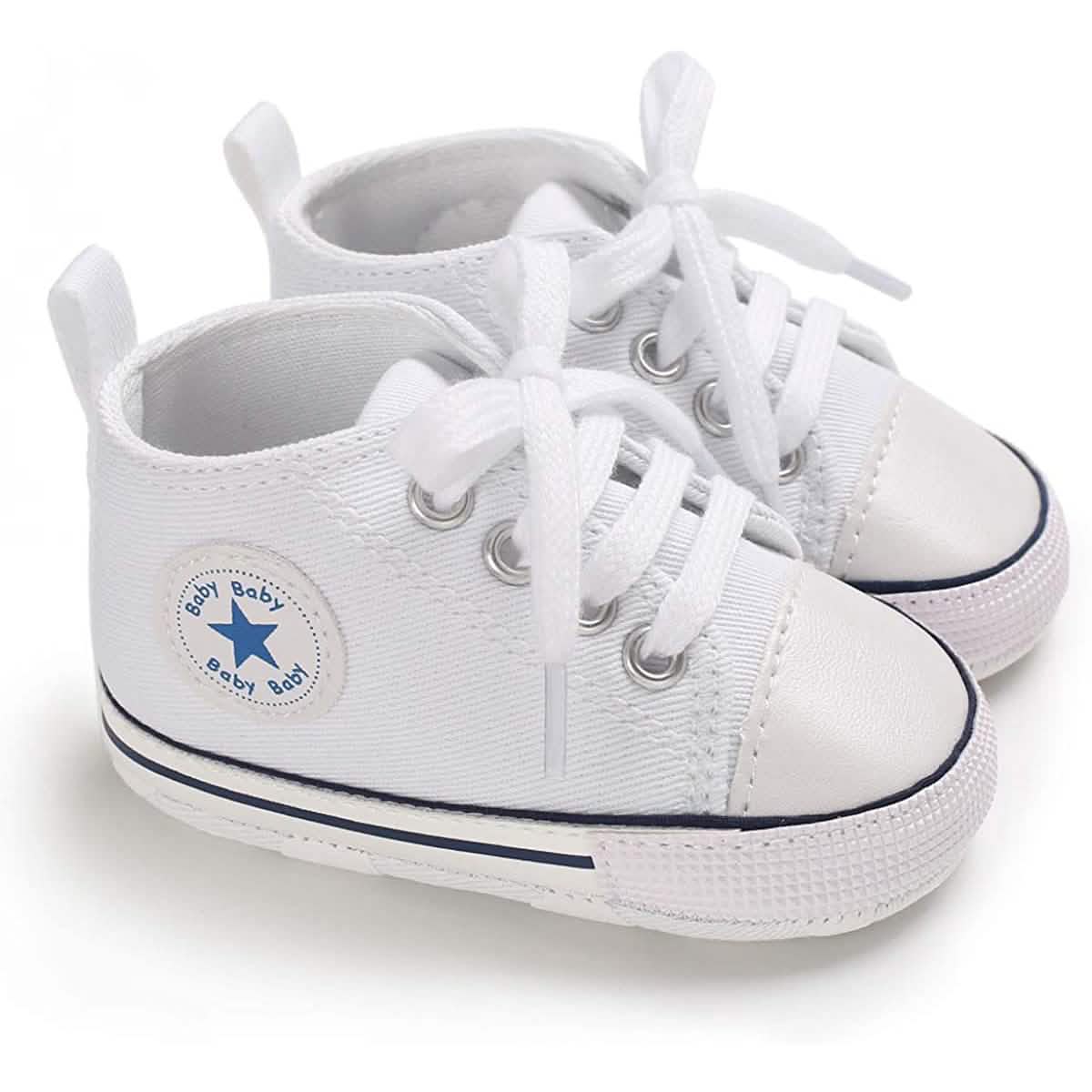 Chaussures montantes unisexe en jean pour nouveau-né, semelle souple antidérapante