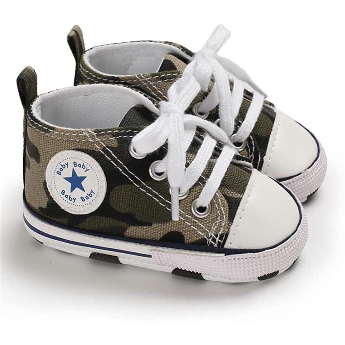 Chaussures montantes unisexe en jean pour nouveau-né, semelle souple antidérapante