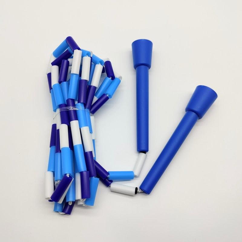 Corde à Sauter Unisexe Rayée Avec Poignées en Plastique Pour Tous Niveaux Corde à Sauter Segmentée Pour Fitness en Plein Air, Gym, Hommes, Femmes, Enfants Idéal Pour Sports Extérieurs, Corde à Sauter 2.9m