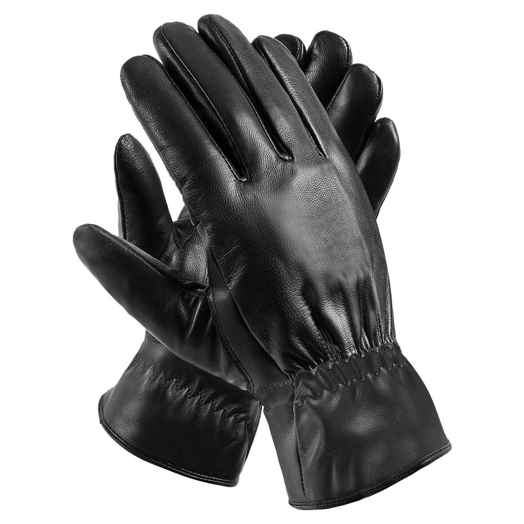 Gants chauds d'hiver en cuir unisexe
