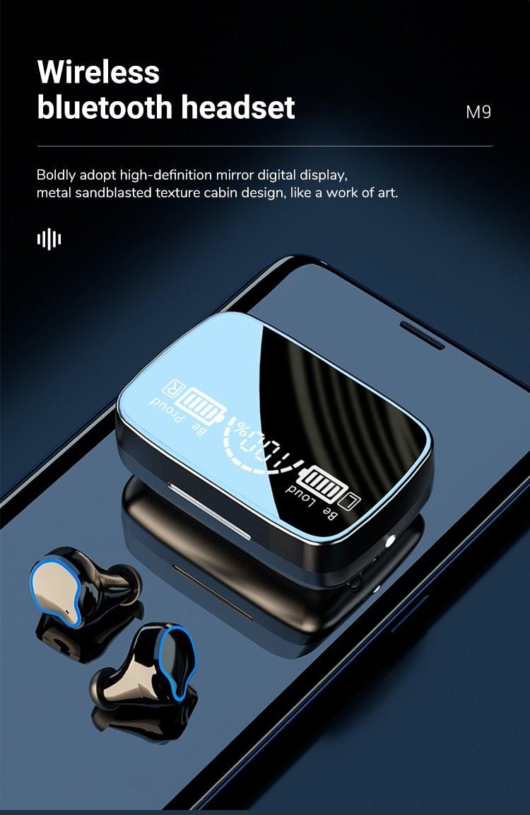 Casque audio Bluetooth 5.1 léger unisexe sans fil Écouteurs de sport étanches Casque Bluetooth Oreillette Casque de sport Lecteur de musique portable sans fil Résistant à la transpiration pour l'entraînement Conception avec écran LED intelligent