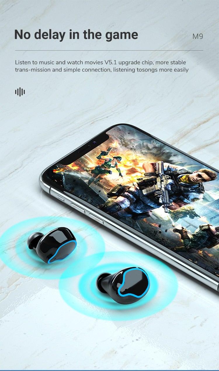 Casque audio Bluetooth 5.1 léger unisexe sans fil Écouteurs de sport étanches Casque Bluetooth Oreillette Casque de sport Lecteur de musique portable sans fil Résistant à la transpiration pour l'entraînement Conception avec écran LED intelligent