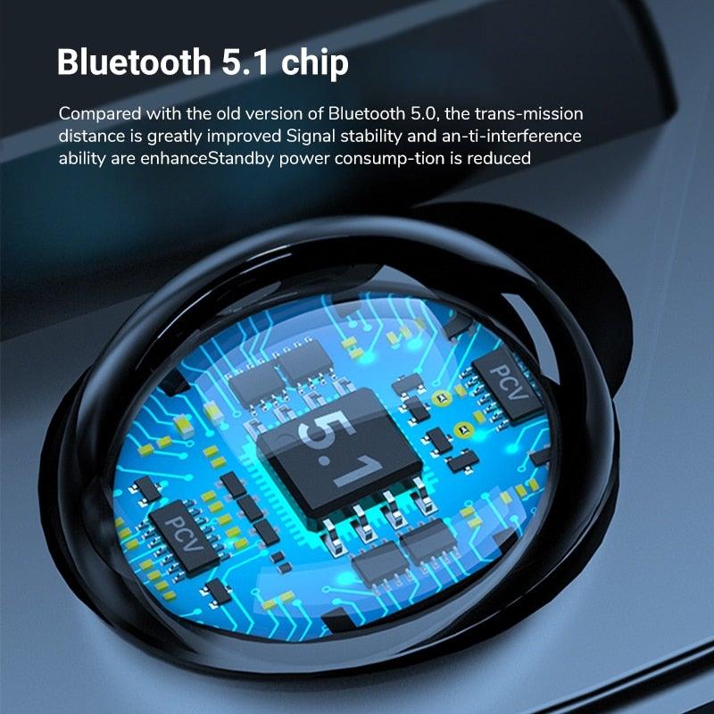 Casque audio Bluetooth 5.1 léger unisexe sans fil Écouteurs de sport étanches Casque Bluetooth Oreillette Casque de sport Lecteur de musique portable sans fil Résistant à la transpiration pour l'entraînement Conception avec écran LED intelligent